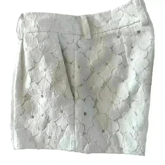 Diane von Furstenberg DVF White Lace Naples Shorts Size 2 - Picture 5 of 12